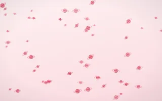 Cherry Soda Planets II — light red and white celestial background, variation II