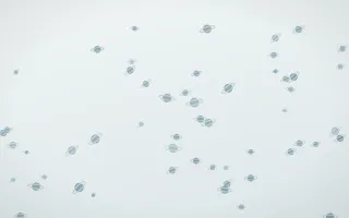Coastal Fog Planets — light blue and white celestial background