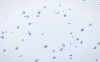 Denim Day Planets — light blue and white celestial background