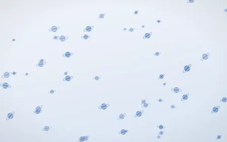 Denim Day Planets — light blue and white celestial background
