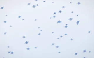 Denim Day Planets II — light blue and white celestial background, variation II