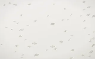 Fogline Planets II — light grey, orange and white celestial background, variation II
