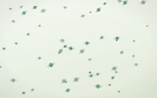Forest Cream Planets — light green and white celestial background