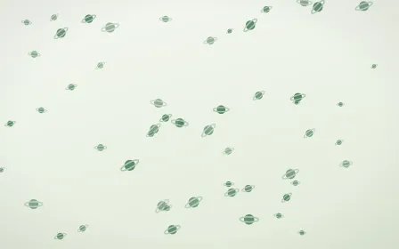 Forest Cream Planets — light green and white celestial background
