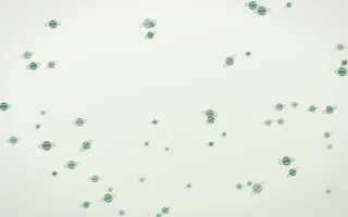 Forest Cream Planets II — light green and white celestial background, variation II