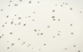 Fresh Linen Planets II — light yellow and white celestial background, variation II