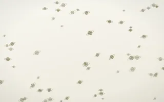 Fresh Linen Planets III — light yellow and white celestial background, variation III