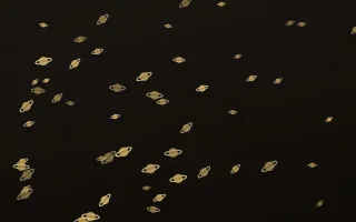Golden Noir Planets III — dark gold, yellow and black celestial background, variation III