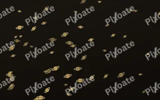 Golden Noir Planets III — dark gold, yellow and black celestial background, variation III