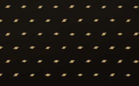 Golden Noir Planets Tiled — dark gold, yellow and black celestial background
