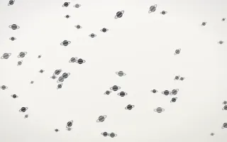 Inkline Planets III — light grey and white celestial background, variation III