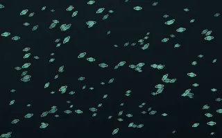 Midnight Garden Planets Dense II — dark green and black celestial background, variation II
