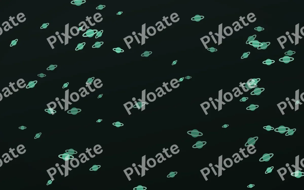 Mint Noir Planets — dark green and black celestial background
