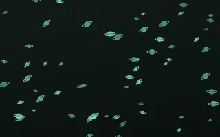 Mint Noir Planets II — dark green and black celestial background, variation II