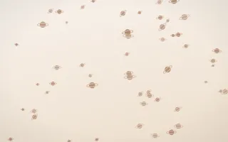 Mocha Milk Planets III — light orange and white celestial background, variation III