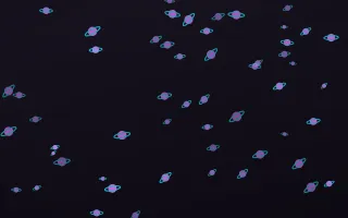 Neon Noir Planets — dark purple, teal and black celestial background