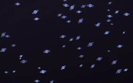 Neon Noir Planets — dark purple, teal and black celestial background