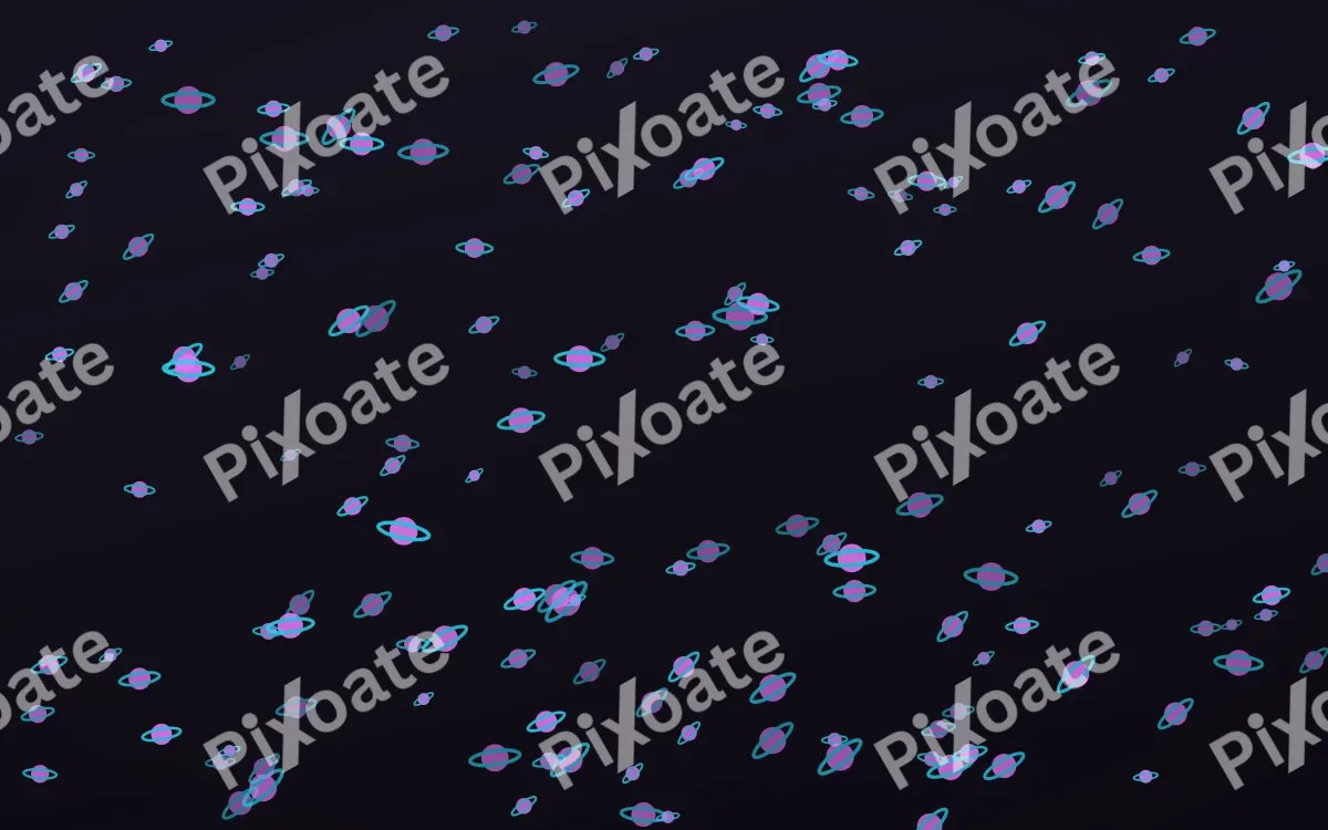 Neon Noir Planets Dense — dark purple, teal and black celestial background