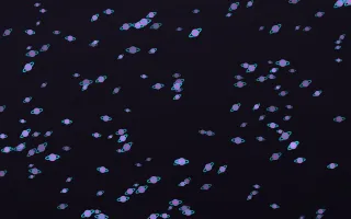 Neon Noir Planets Dense II — dark purple, teal and black celestial background, variation II