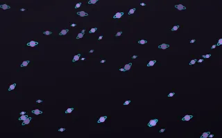 Neon Noir Planets II — dark purple, teal and black celestial background, variation II