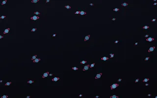 Neonline Planets — dark teal, pink and black celestial background