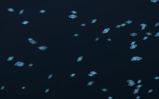 Ocean Ink Planets II — dark blue celestial background, variation II