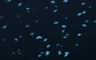 Ocean Ink Planets III — dark blue celestial background, variation III