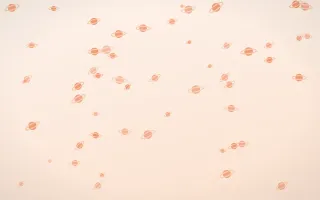 Peach Fuzz Planets — light orange and white celestial background