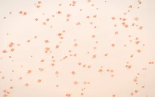 Peach Fuzz Planets Dense II — light orange and white celestial background, variation II