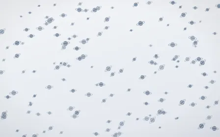 Slate Mist Planets Dense — light blue and white celestial background
