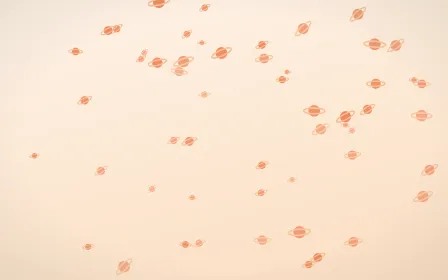 Sunset Pop Planets — light orange and beige celestial background