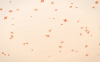 Sunset Pop Planets II — light orange and beige celestial background, variation II