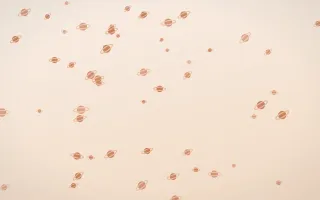 Terracotta Planets II — light orange and beige celestial background, variation II