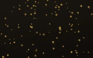 Golden Noir Stars — dark gold, yellow and black celestial background