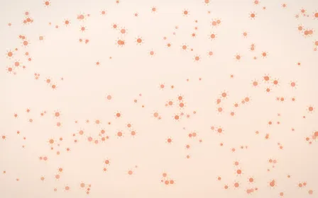 Peach Fuzz Suns Dense — light orange and white celestial background