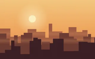 Golden Hour Skyline — colourful orange and red city background