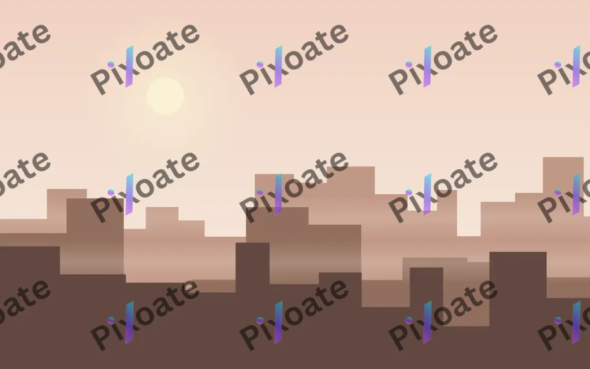 Harbor Dawn City — light beige, orange and brown city background