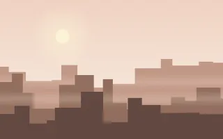 Harbor Dawn City II — light beige, orange and brown city background, variation II