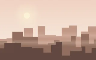 Harbor Dawn City III — light beige, orange and brown city background, variation III