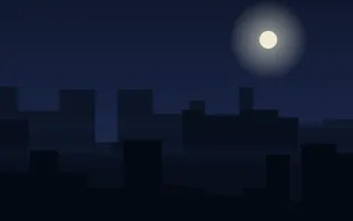 Midnight Harbor III — dark blue and black city background, variation III