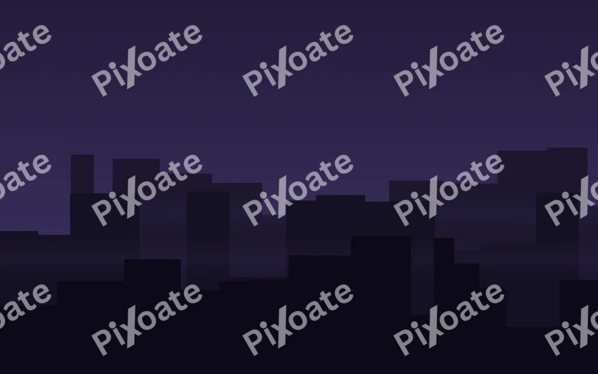 Plum Skyline Night — dark purple, blue and black city background