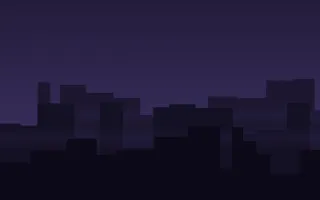 Plum Skyline Night — dark purple, blue and black city background