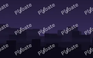 Plum Skyline Night II — dark purple, blue and black city background, variation II