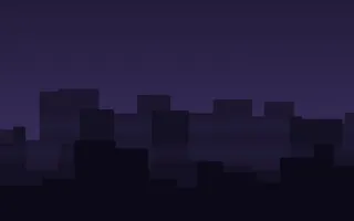Plum Skyline Night III — dark purple, blue and black city background, variation III
