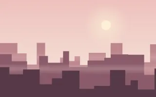 Rose Dawn City II — light red and pink city background, variation II