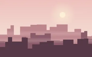 Rose Dawn City III — light red and pink city background, variation III