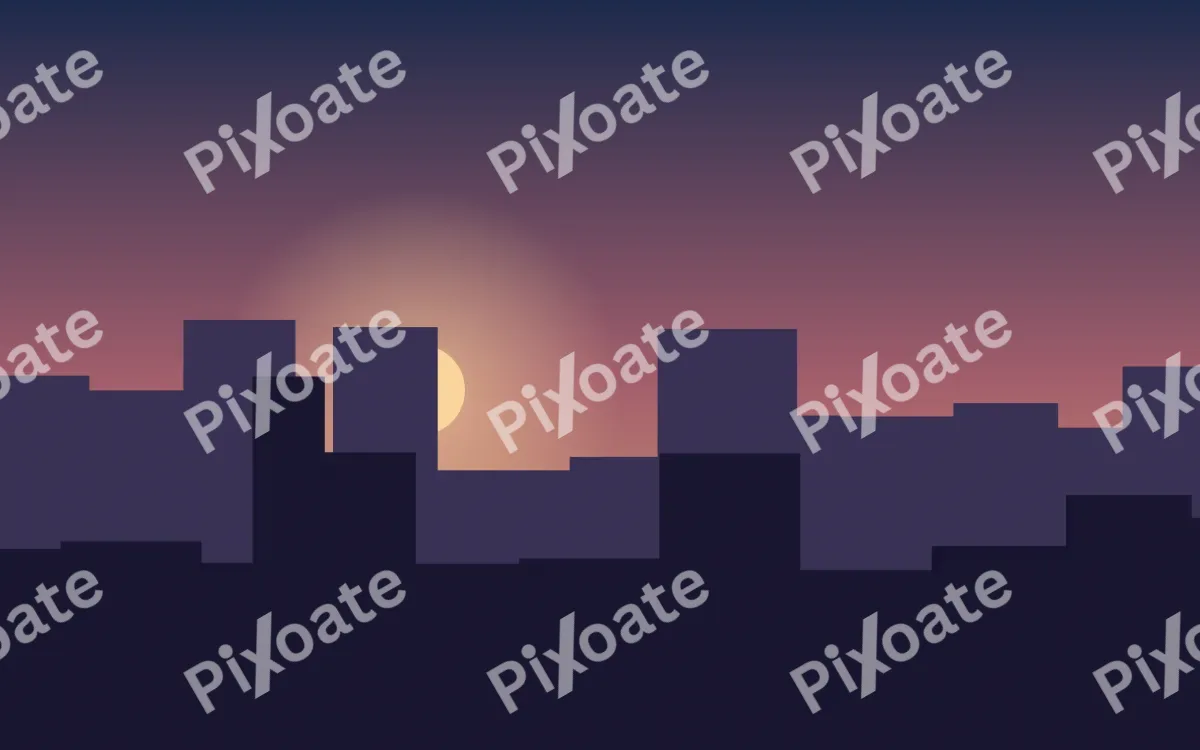 Sunset Skyline Sunset Skyline — dark blue city background