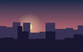 Sunset Skyline — dark blue city background