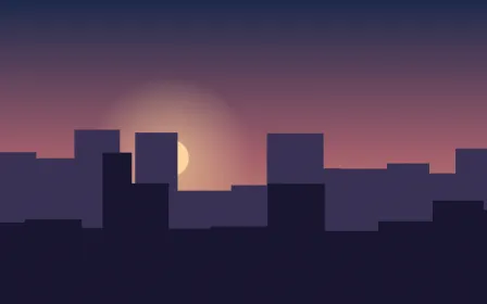 Sunset Skyline — dark blue city background