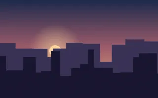 Sunset Skyline II Sunset Skyline II — dark blue city background, variation II